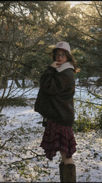 Soft Folk Holiday Trucker in Cranberry